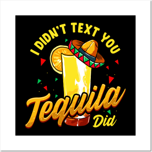 Cinco de Mayo I Didnt Text You Tequila Did Posters and Art